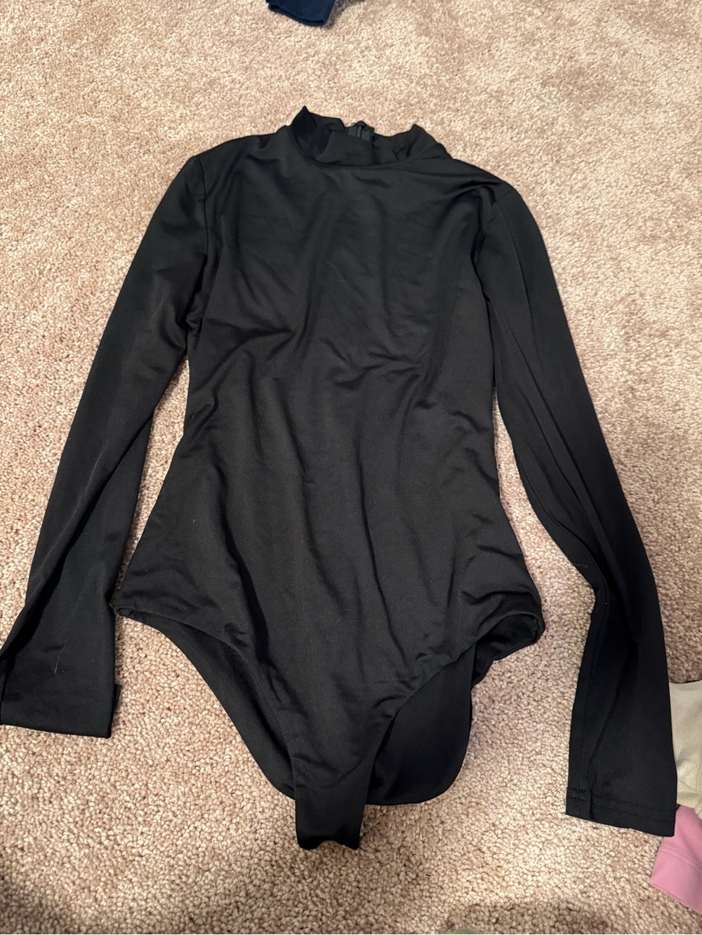 Princess Polly Black Long Sleeve Mock Neck Bodysuit